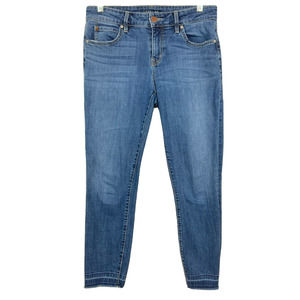 Level 99 Jeans Womens Sz 27 Blue Skinny Ankle Stretch Denim Raw Hem‎